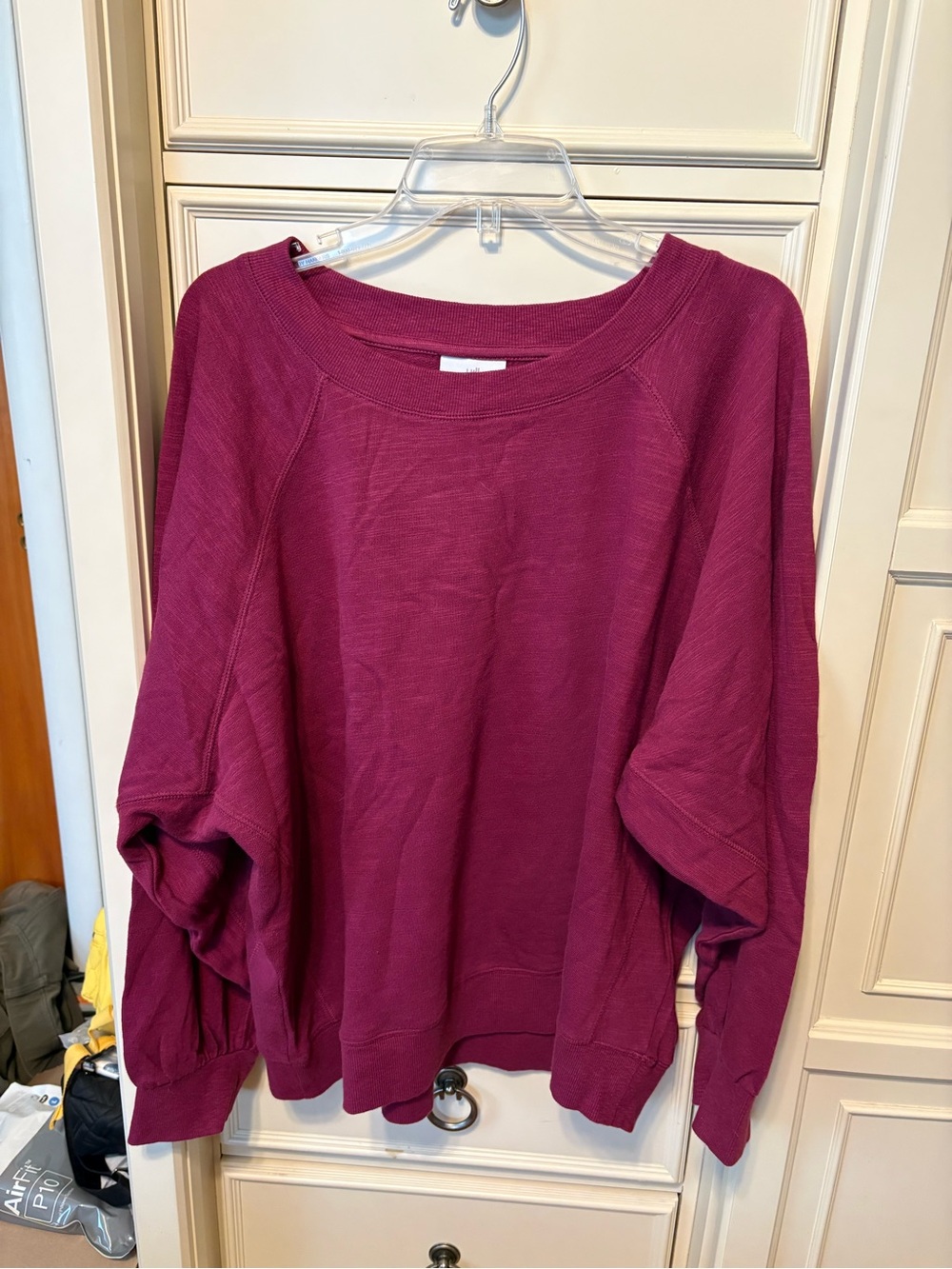 J. Jill Deep Berry Relaxed Crewneck Sweatshirt